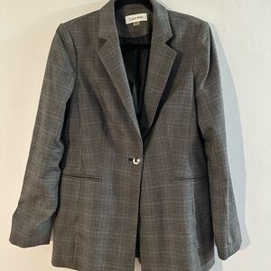 Calvin Klein Gray Blazer with Notched Lapels